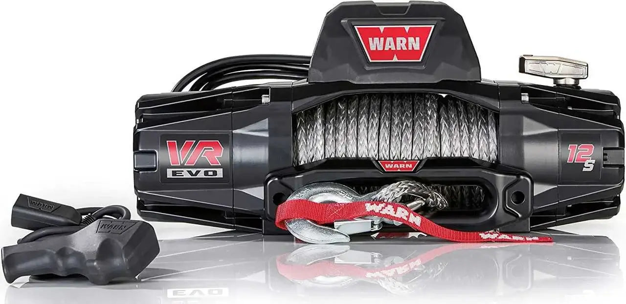 Warn VR Evo 12-S winch with synthetic rope and remote controls