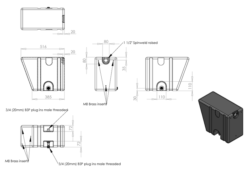 Boab 40L Under Tray Vehicle Water Tank