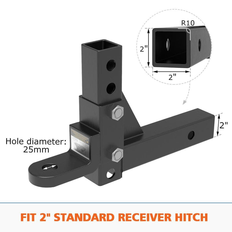 Adjustable Towbar Tow Bar Ball Mount 2 Hitch Towing Trailer 4WD Car by San Hima