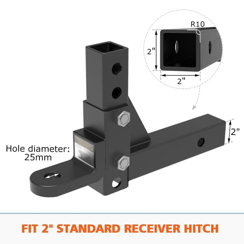 Adjustable Towbar Tow Bar Ball Mount 2 Hitch Towing Trailer 4WD Car by San Hima