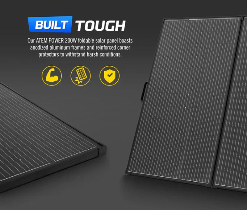Atem Power 12V Mono Folding Solar Panel Kit | 200W