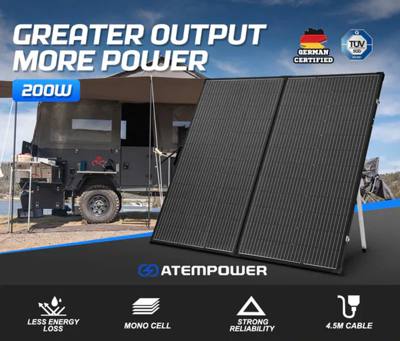 Atem Power 12V Mono Folding Solar Panel Kit | 200W