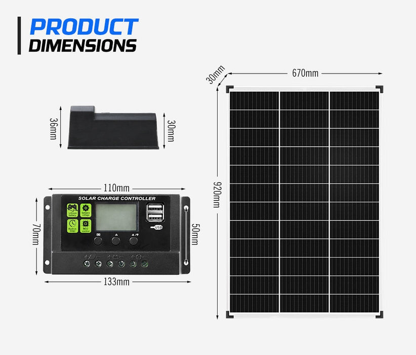 ATEM Power 12V Mono Solar Panel Kit | 130W/250W | Pair - Rooftop Solar Panels