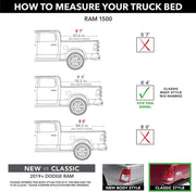 RAM 1500 bed length guide comparing 5'7, 6'4 and 8' beds