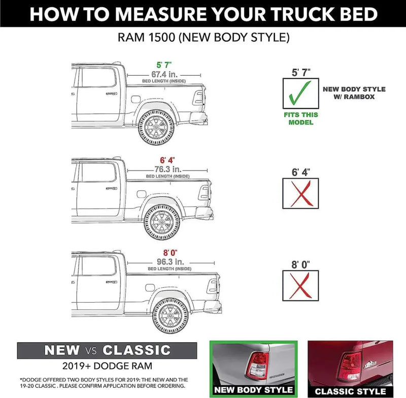 BAK BAKFlip MX4 Hard Folding Tonneau Cover for RAM 1500 DT 5'7 Bed | w/Rambox