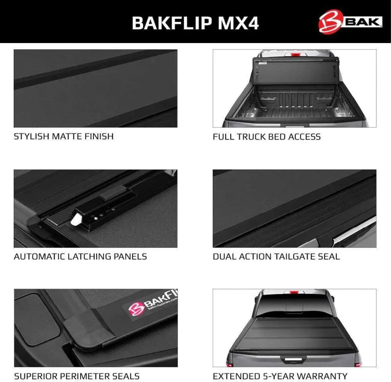 BAK BAKFlip MX4 Hard Folding Tonneau Cover for RAM 2500/3500 6'4 Bed | w/Rambox