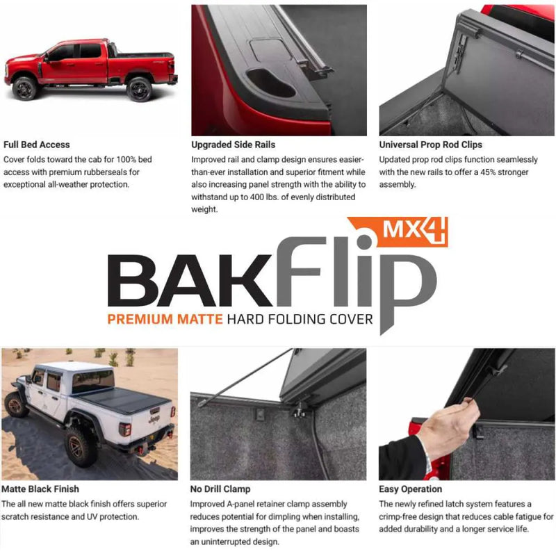 BAKFlip MX4 Hard Folding Truck Bed Tonneau Cover for RAM 2500/3500 (6'4") w/out Rambox