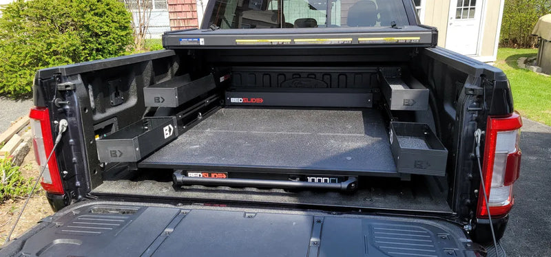 BedSlide Complete Bed Bin Accessory Kit | 5 Piece | Black Edition