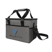 Gray insulated Bluetti carrying case bag for power stations with black straps