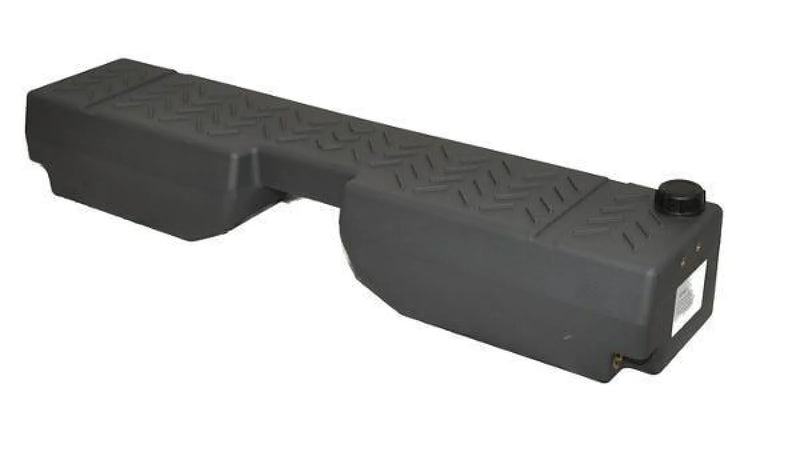 Dark gray textured plastic footwell water tank with pump hose kit for Boab 40L Water Supply