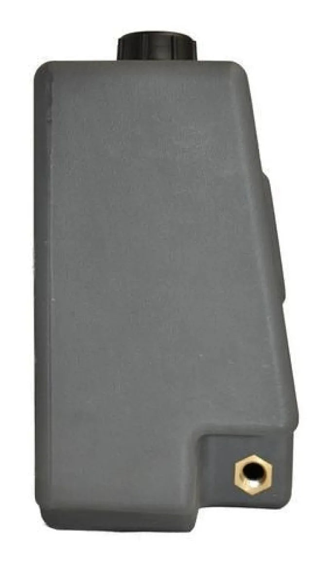 Gray plastic water tank with black cap and gold port for Boab 50L Tapered Water Tank Kit