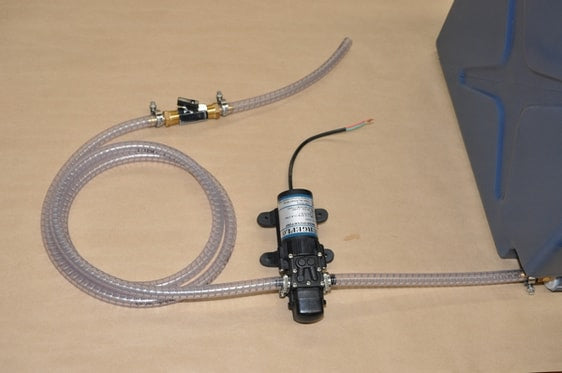Boab 55L water tank bundle with pump, clear tubing, and electrical components
