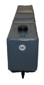 Gray 55L water tank with a black cap in the Boab Water Tank bundle