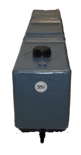 Gray 55L water tank with a black cap in the Boab Water Tank bundle