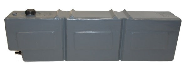 Gray rectangular plastic water tank with compartments from Boab 55L Water Tank Bundle