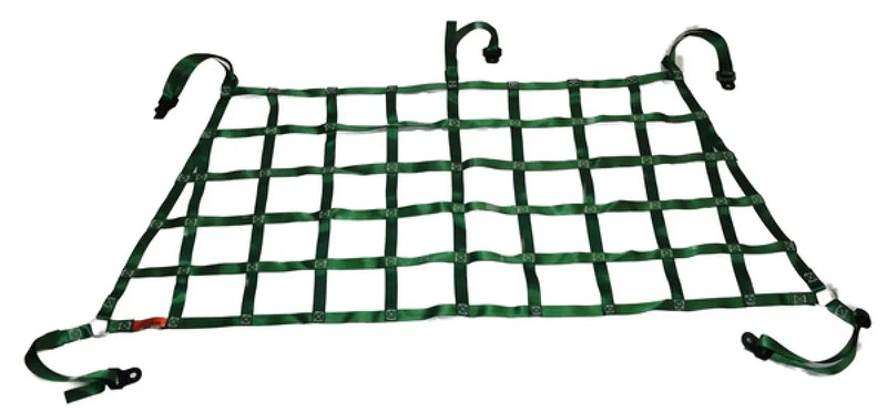 Cargo barrier net with hooks at the corners for secure tie downs in Boab Cargo Barrier