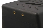Close-up of black water tank electronic device with gold ports for Boab Poly 40L Footwell Water Tank