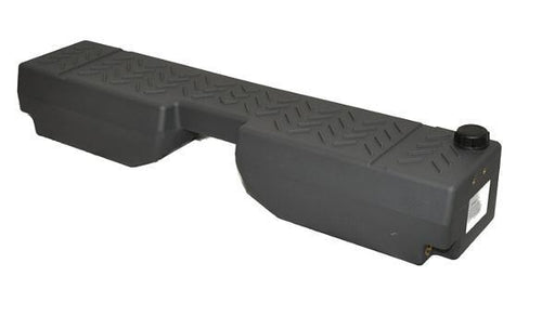 Dark gray plastic 40L water tank with textured surface and filler cap for remote regions