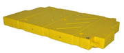 Yellow plastic poly diesel fuel tank container with textured surface for 45 Litre capacity