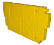 Yellow plastic traffic barrier for poly diesel fuel tank protection and safety