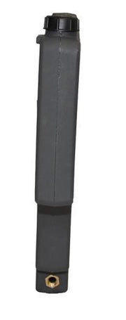 Gray cylindrical shock absorber with black cap and gold fitting for Boab Poly vertical mount water tank