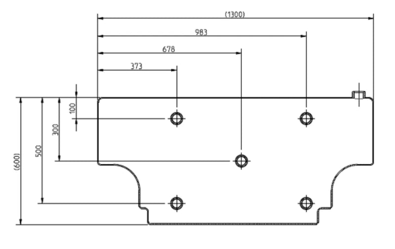 Technical drawing of Boab Poly Vertical Mount Water Tank with dimensions and holes