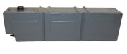 Gray plastic water tank with cap, ideal for poly water storage and Ute mounting
