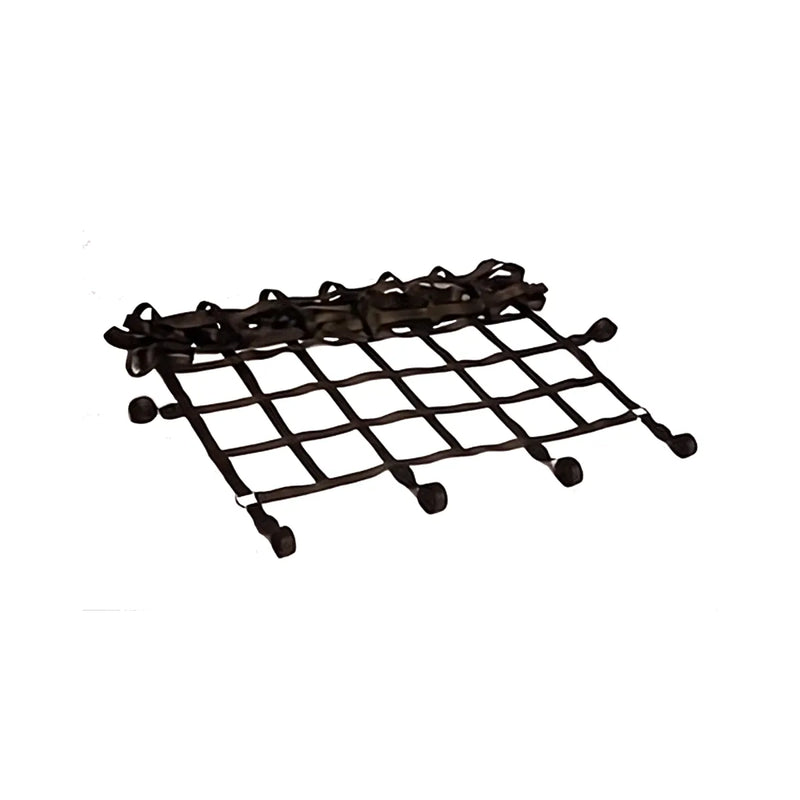 Black metal roof rack cargo net with hooks and loops made of high tensile polyester