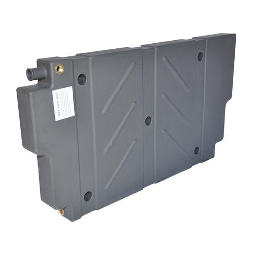 Gray plastic electronic component box with ridges and mounting holes for Boab Water tank