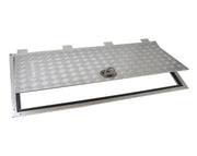 Bomar Aluminium Tread Plate Access Hatch with J-Hinges | 1235x590mm - Deck Hatches