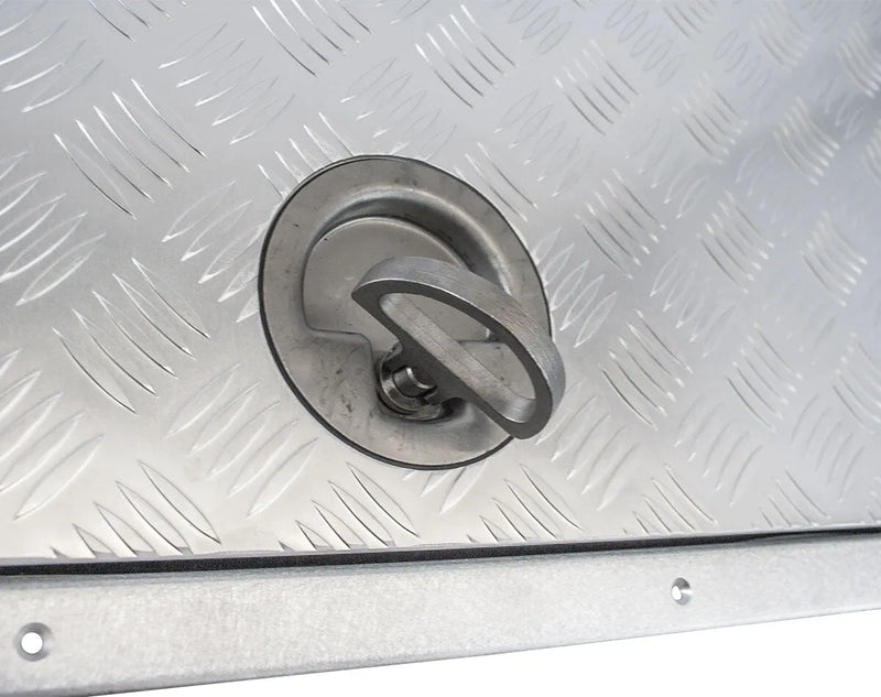 Bomar Aluminium Tread Plate Access Hatch with J-Hinges | 1235x590mm - Deck Hatches