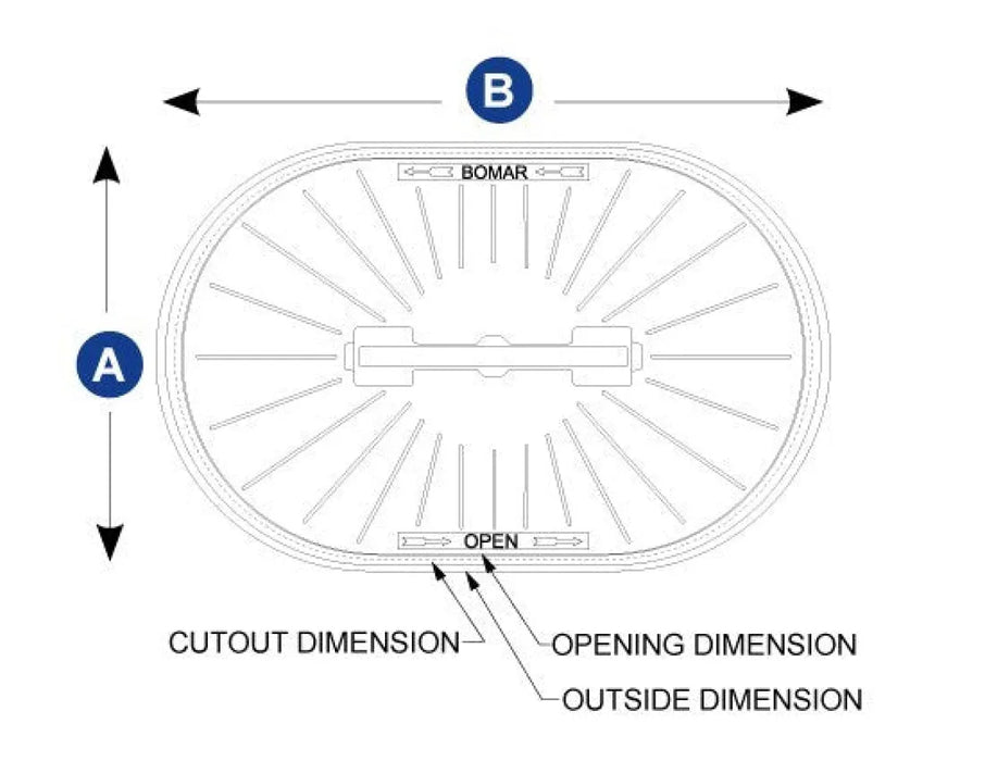 Bomar Commercial Grade Series Boat Hatch Oval 4x4 Down Under bomar-commercial-grade-series-boat-hatch-oval-4x4-down-under
