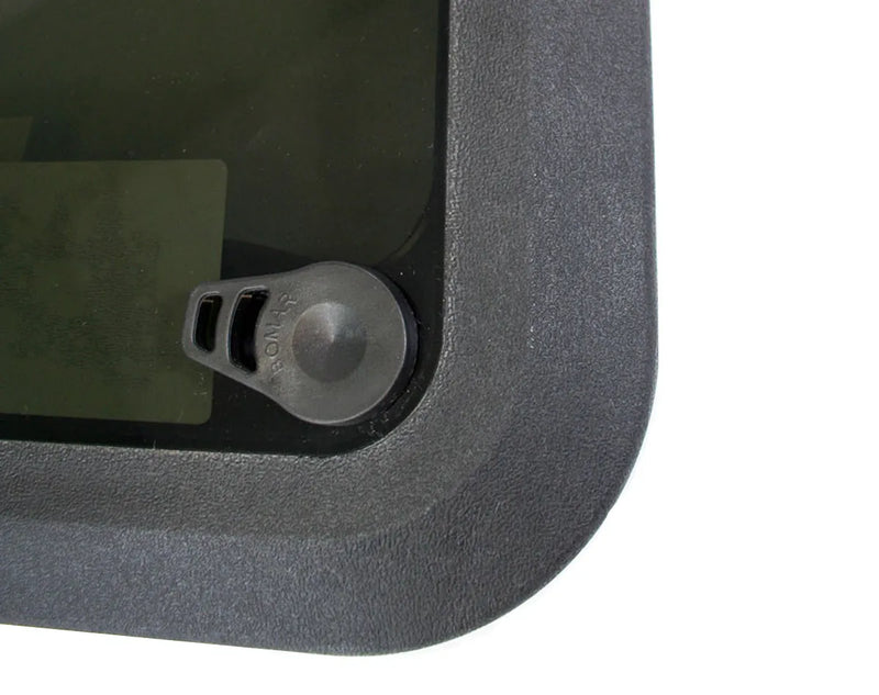 Door stopper wall protector attached to corner for Bomar Low Profile hatch in high impact resin