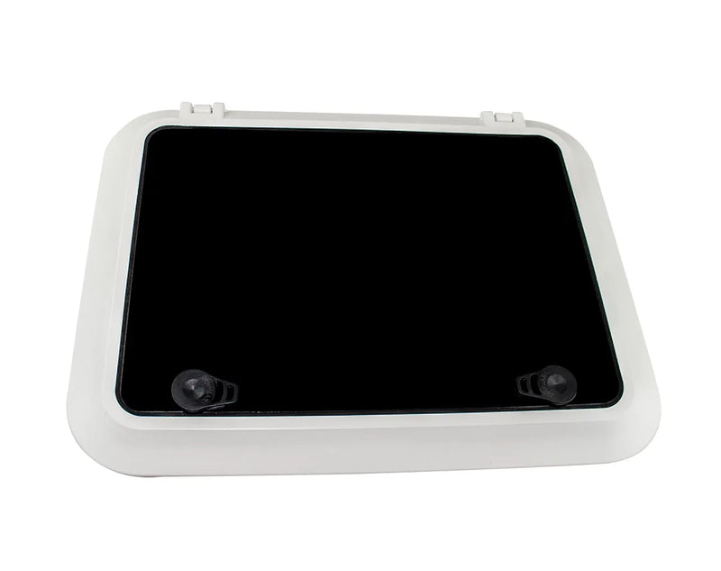 Bomar Low Profile Deck Boat Hatch with high impact resin and white frame