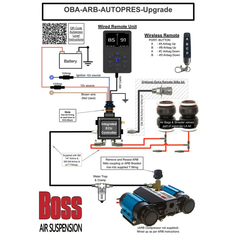 Boss Auto Pressure Controller with Fittings and Water Trap to Suit ARB Compressors