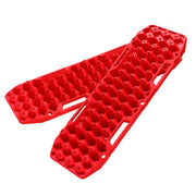 Red plastic Bunker Indust recovery boards with textured surface and cutout handles