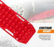 Red plastic Bunker Indust recovery boards with textured surface and mounting holes