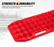 Red plastic Bunker Indust recovery boards with honeycomb pattern for off-road recovery track