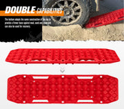 Red plastic Bunker Indust recovery boards for vehicle recovery in sand or mud