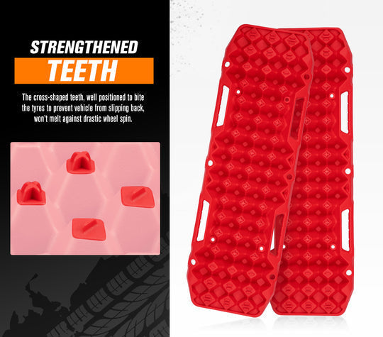 Red textured Bunker Indust recovery board for off-road traction, 915mm recovery track