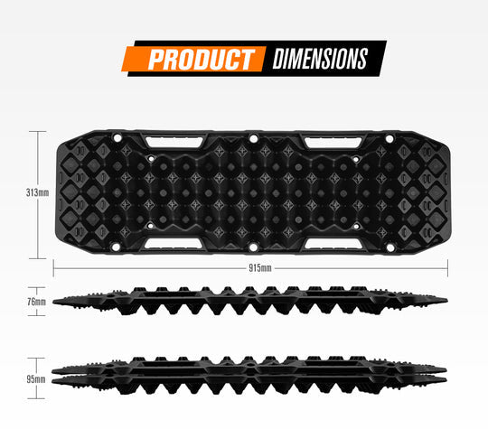 Bunker Indust recovery boards with textured surface and dimensions for off-road recovery track