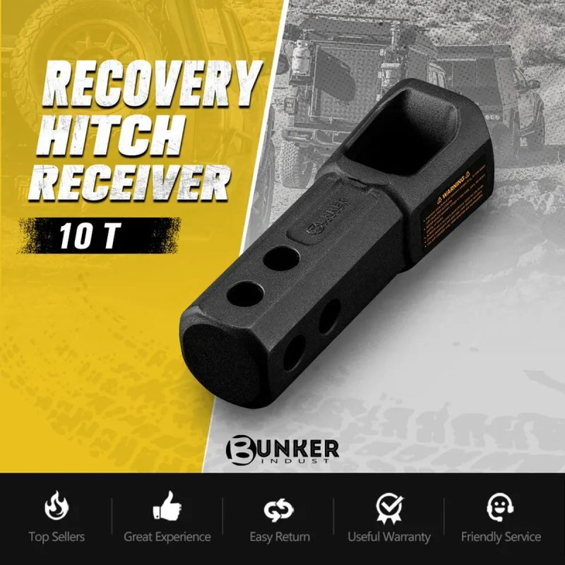 Bunker Indust 2" Recovery Hitch Receiver 10T Heavy Duty Tow Bar
