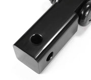 Black metal recovery hitch with circular holes for 4x4 recovery hitch or tow bar