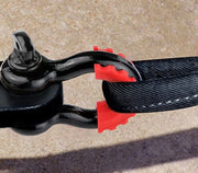 Sandal strap with red plastic clip on Bunker Indust 4x4 Recovery Hitch Tow Bar