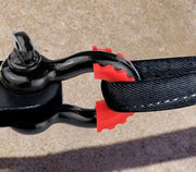 Sandal strap with red plastic clip on Bunker Indust 4x4 Recovery Hitch Tow Bar
