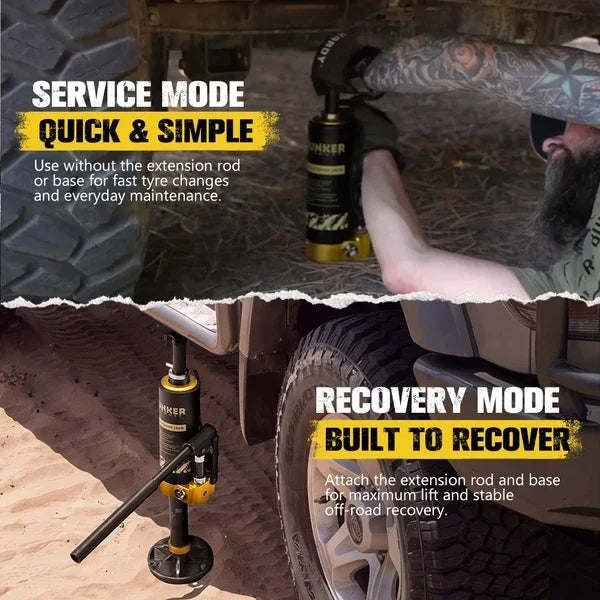 Bunker Indust Hydraulic Lift Recovery Jack | Removable Base | 8.8T