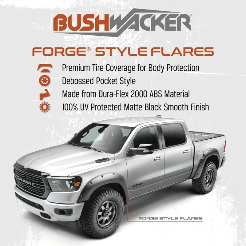 Bushwacker Forge Fender Flares to fit Silverado / Ram | 4 Piece