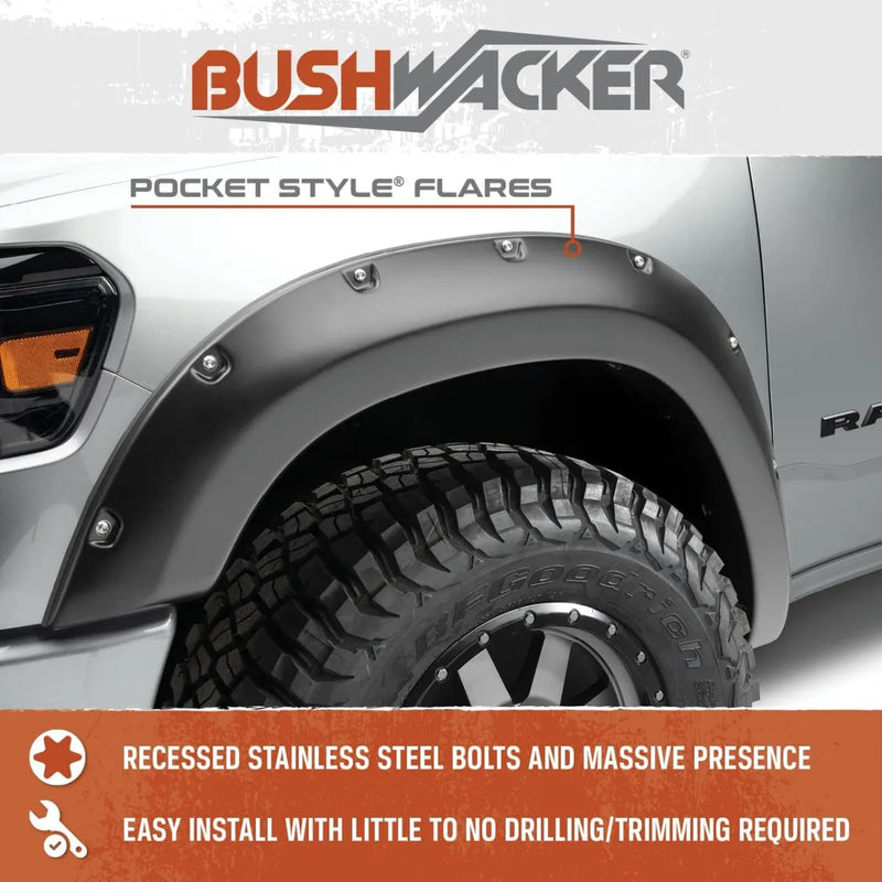 Bushwacker Pocket Style Fender Flares Fits RAM 1500 | 4-Piece