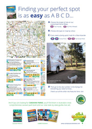 Camps Australia Wide Camps 12 Standard Edition A4 features campsite map and camper van with chicken