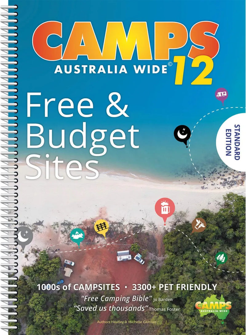 Spiral bound guidebook for low-cost camping and public dump points across Australia